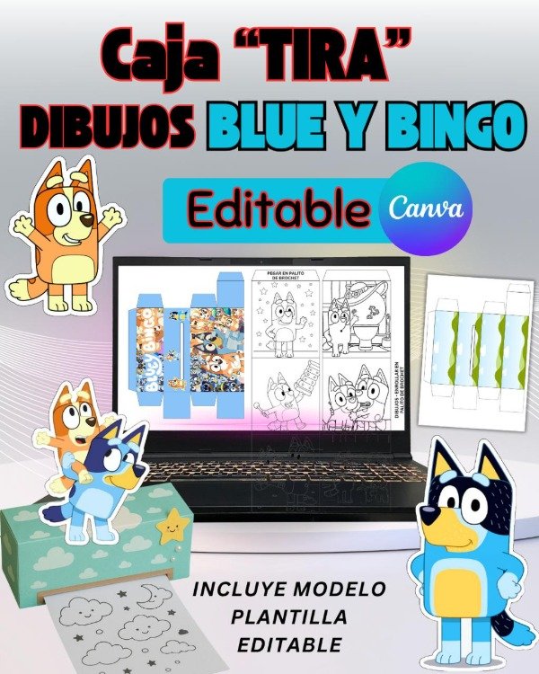 Producto - CAJA TIRA DIBUJOS. BLUE Y BINGO