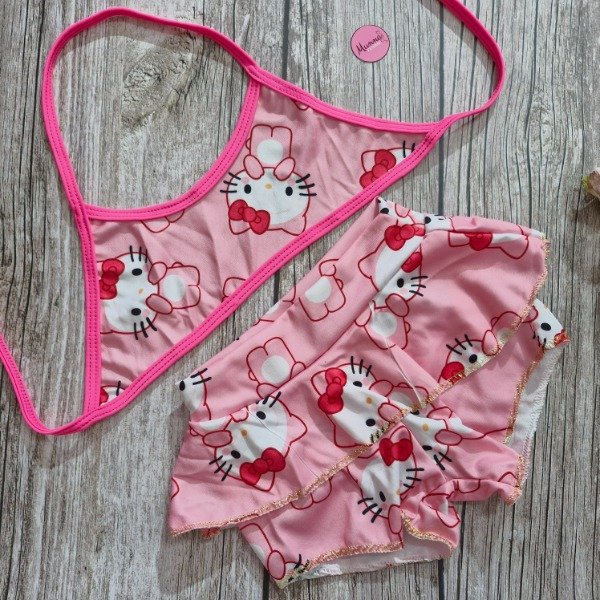 Producto - Short pollera y top kitty- talle 8