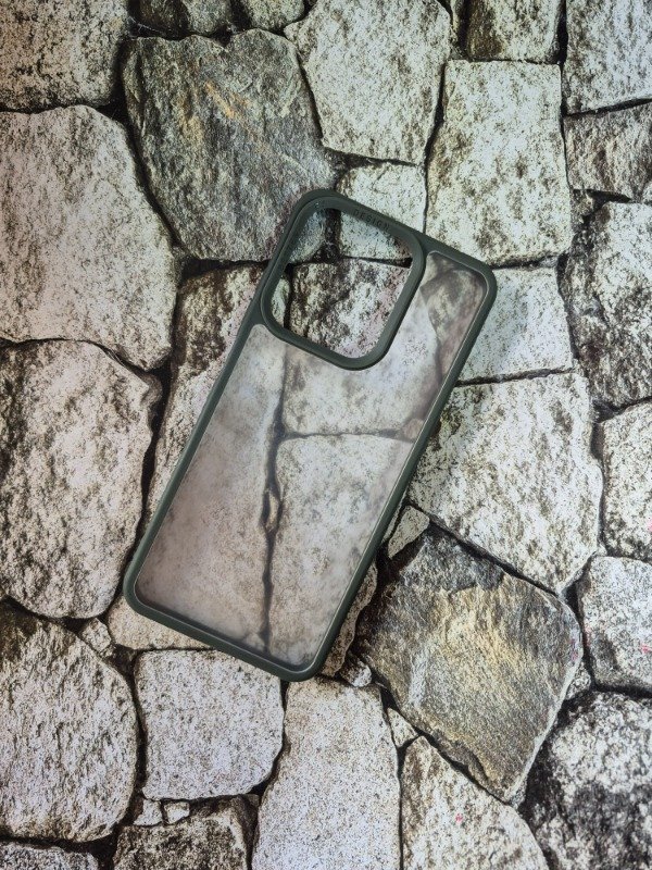 Producto - Funda bumper cristal borde color Moto G15 verde oscuro