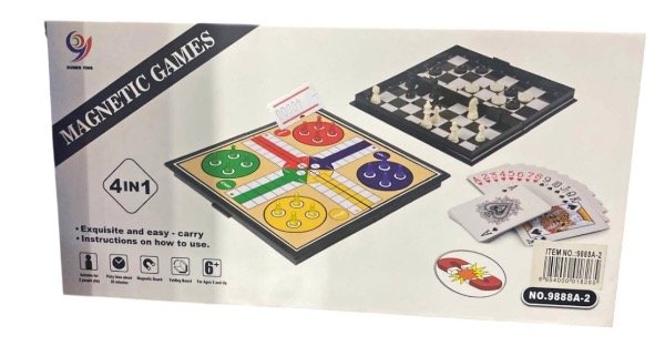 Producto - 4 en 1 - Ajedrez, damas, ludo y cartas