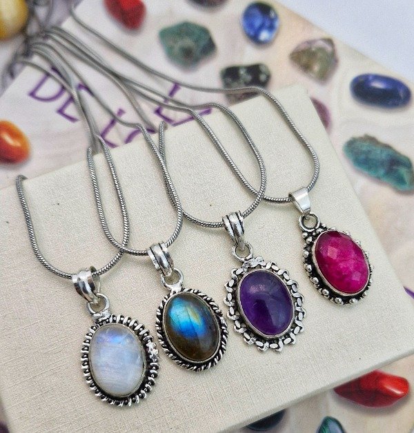 Producto - COLLAR  PIEDRAS EN ALPACA HINDÚ