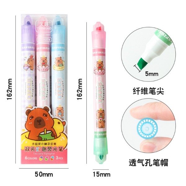 Producto - RESLATADOR FLUO DOBLE PUNTA 3PCS H274