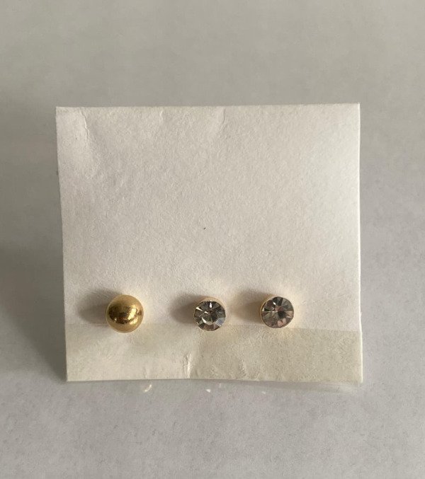 Producto - Aros strass y esfera dorados