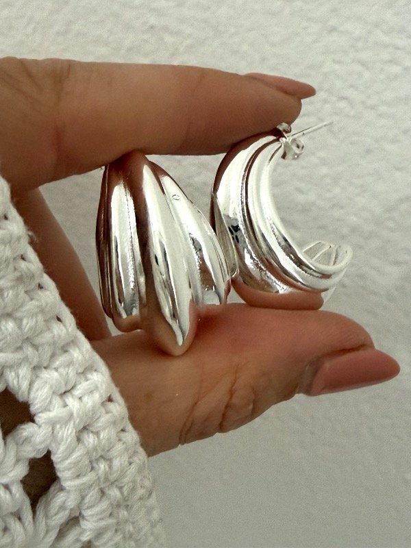 Producto - AB1716 Aros bombe acero blanco 3 cm