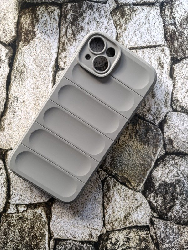 Producto - Funda puffer grip iPhone 14 plus gris