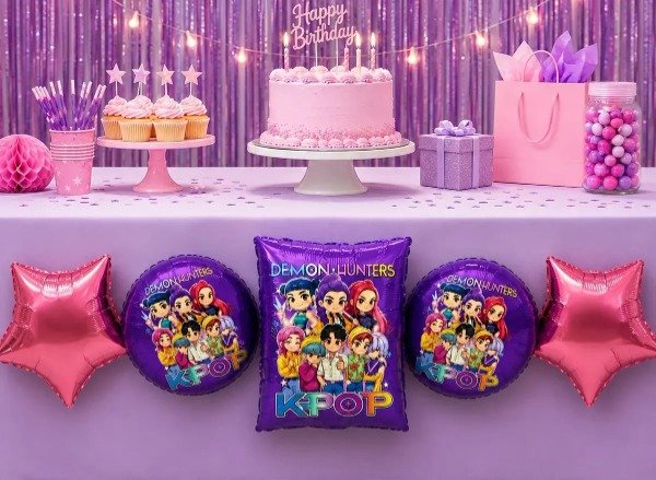 Producto - Guerreras K-pop Violeta - Set 5 Globos