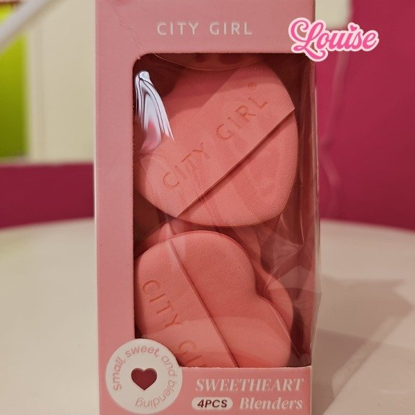 Producto - Esponja de maquillaje medianas corazon x 4 - city girl
