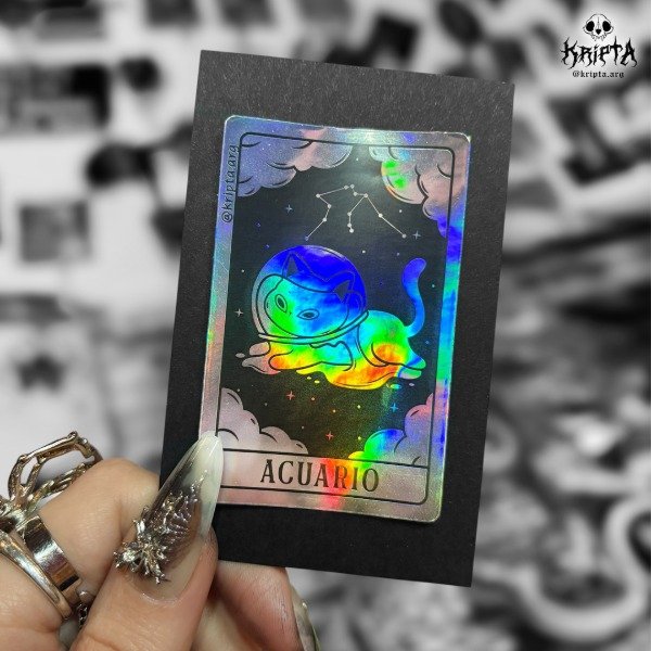 Producto - Sticker "Michi Zodiacal" - Acuario