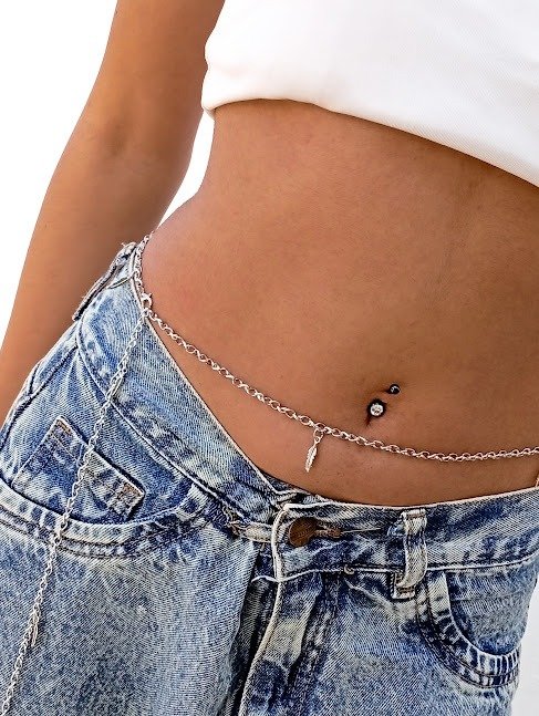 Producto - Belly Chains PLUMITAS plateado