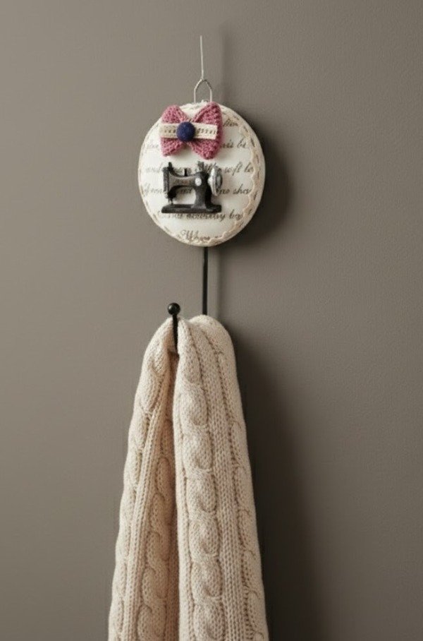 Producto - Perchero De Pared De Madera y Metal Alto 18 cm (8029)