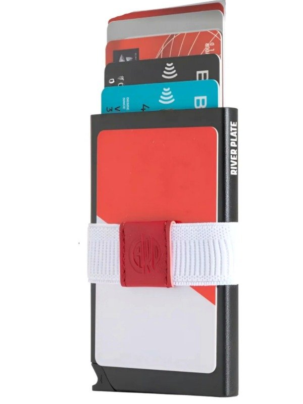 Producto - Billetera Tarjetero River Plate Metalizado aluminio simple bloqueo RFID