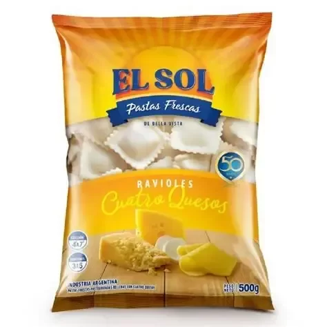 Producto - RAVIOLES CUATRO QUESOS EL SOL 500GR