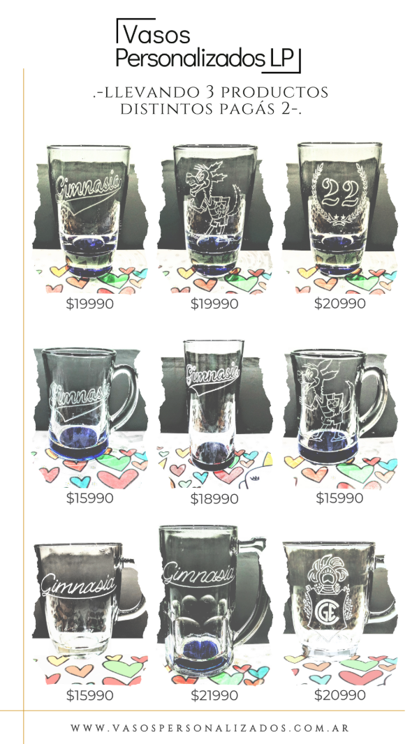 Producto - Vasos de Gimnasia Esgrima La Plata - Stock en 3 X 2