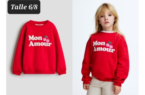 Producto - Buzo con friza HyM talle 6/8 rojo