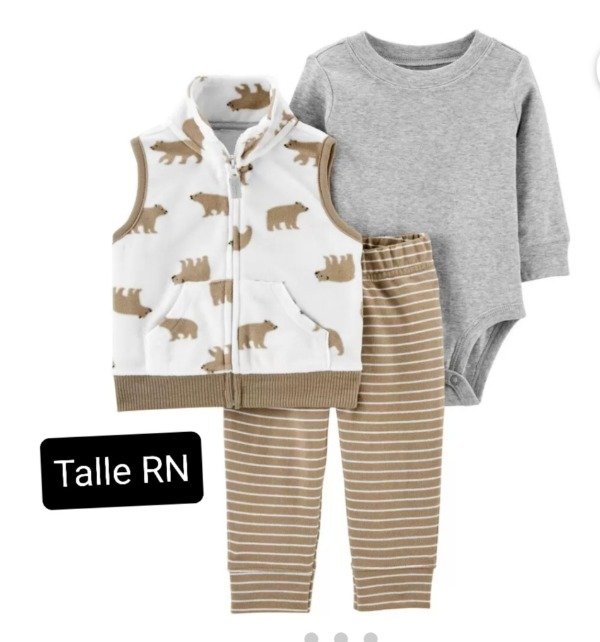 Trio carters con chaleco micropolar RN osos