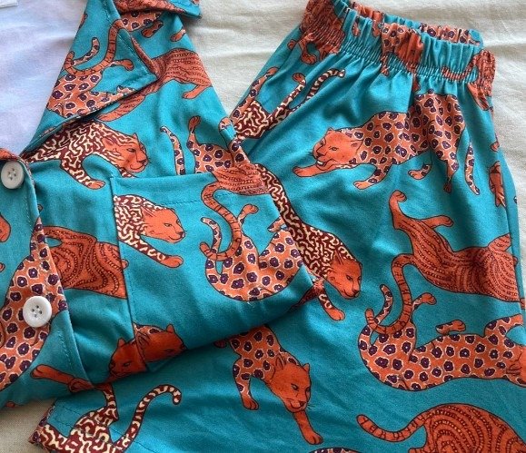 Producto - Pijama corto Camisero verde tigre Talles 3, 4 y 5