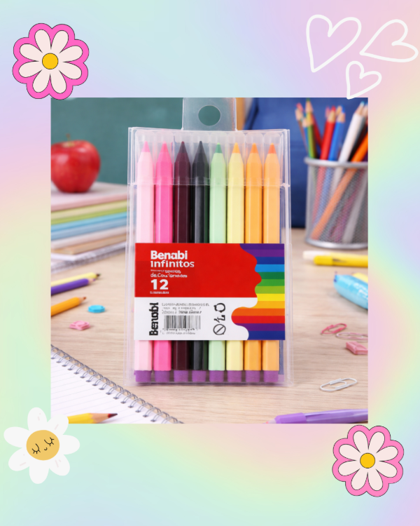 Producto - Set x12 Lápices Infinitos de Colores con Goma