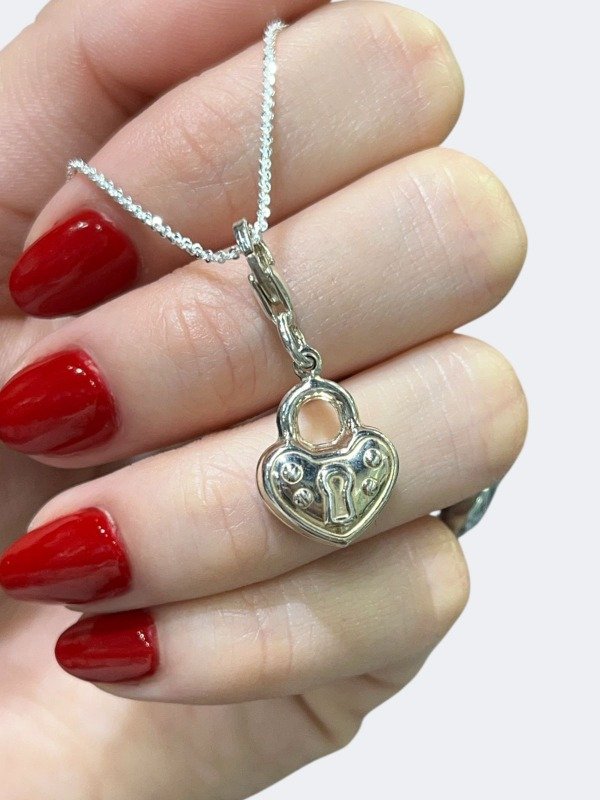 Producto - Dije de Corazon Cerradura Plata