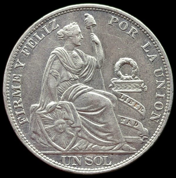 Producto - Perú 1 Sol 1915 Libertad incuso Tipo XII Km#196 VF++