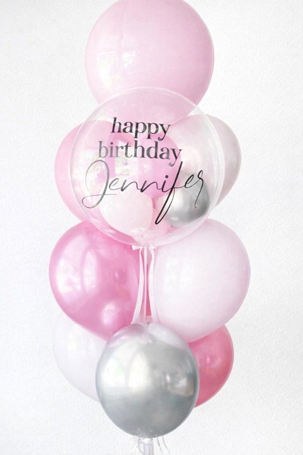 Producto - BOUQUET DE 10 GLOBOS + 1 BURBUJA PERSONALIZDA