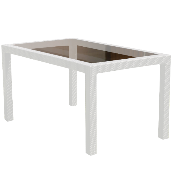 Producto - Mesa "Indonesia" estilo Rattan (tapa de vidrio)