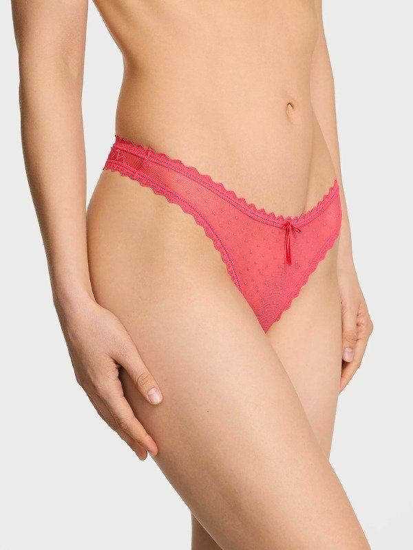 Producto - Talle XS - Bow Lace Mesh Thong Panty 17247