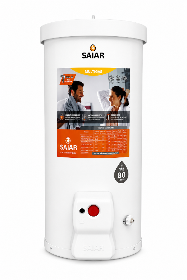 Producto - Termotanque SAIAR 80 LTS multigas Modelo TCG080MSA