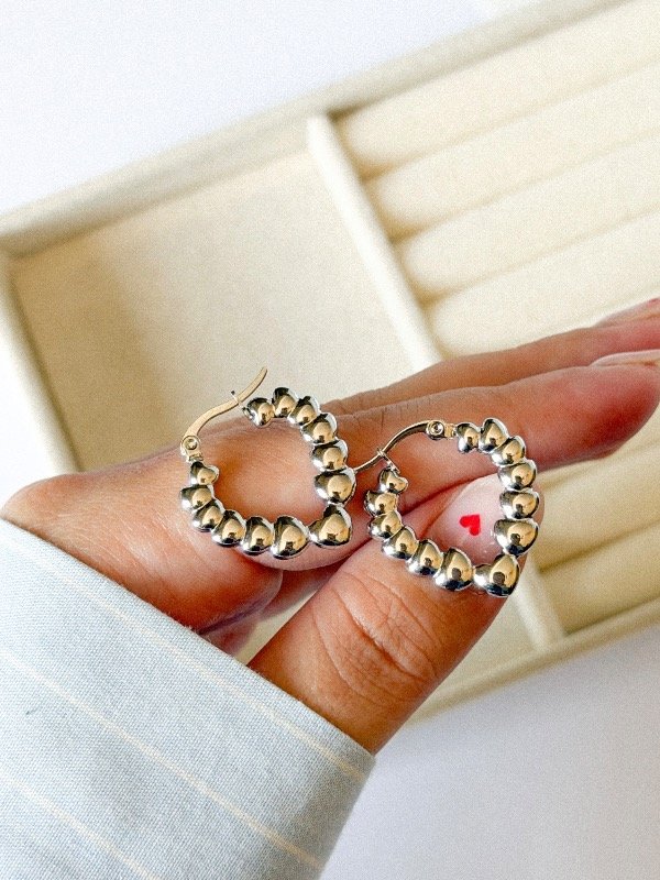 Producto - Aros argollas inflados corazón-acero quirúrgico