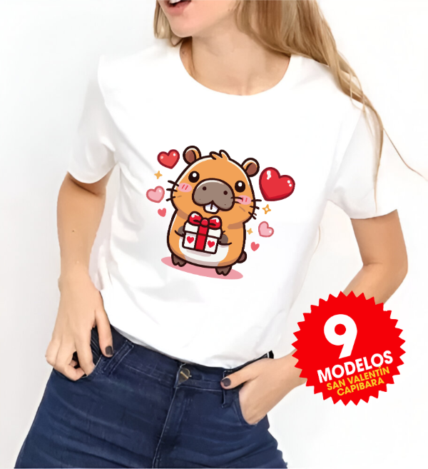 Producto - Plantillas Sublimar Remeras Capibara San Valentín Amor Sublimación DTF #R269