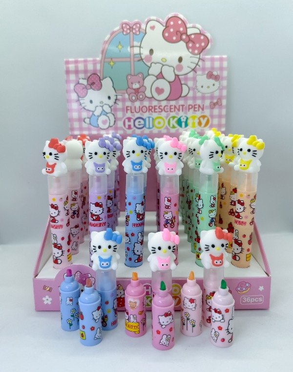 Producto - Resaltadores Hello Kitty 3 colores en 1 caja x36u