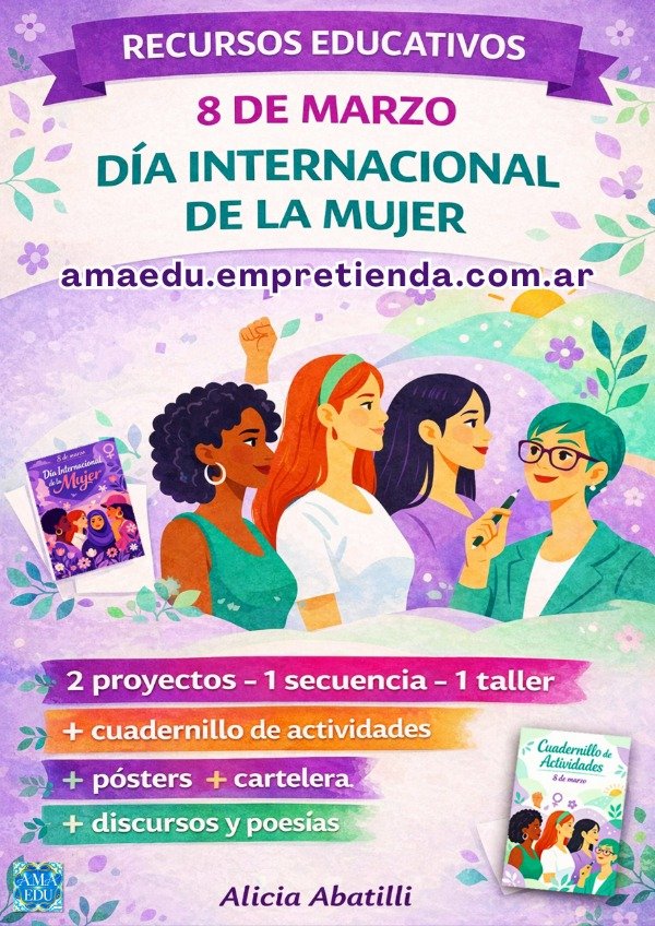 Producto - Pack 8 DE MARZO - Día de la Mujer (Proyectos, Taller, Cartelera)