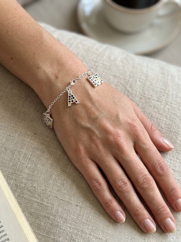 Producto - PB1476 Pulsera mamá con strass multicolor 18 cm - 0