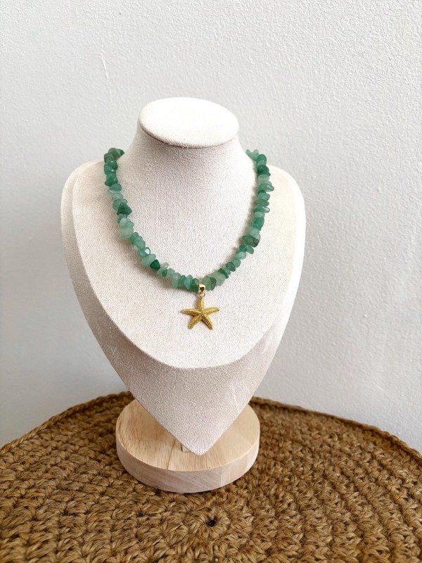 Producto - Collar aventurina con dije estrella de mar
