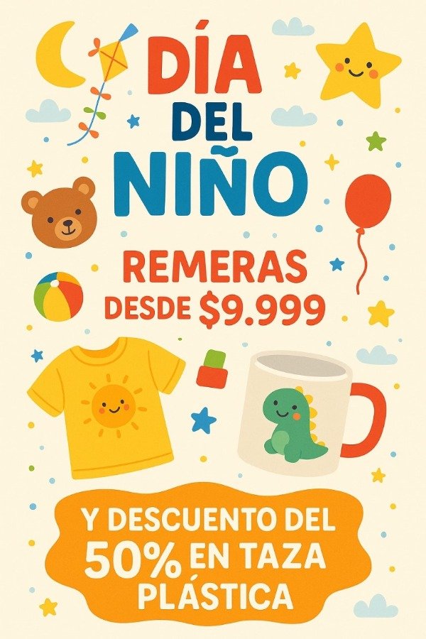 Producto - Día del niño - Remera personalizada + taza