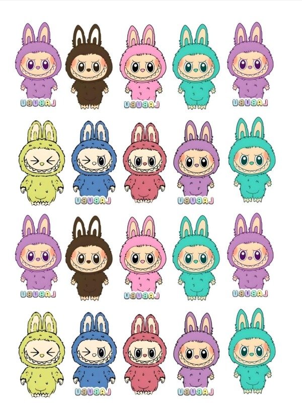 Producto - Lámina chocotransfers Huevo de Pascuas LaBubu 6 cm