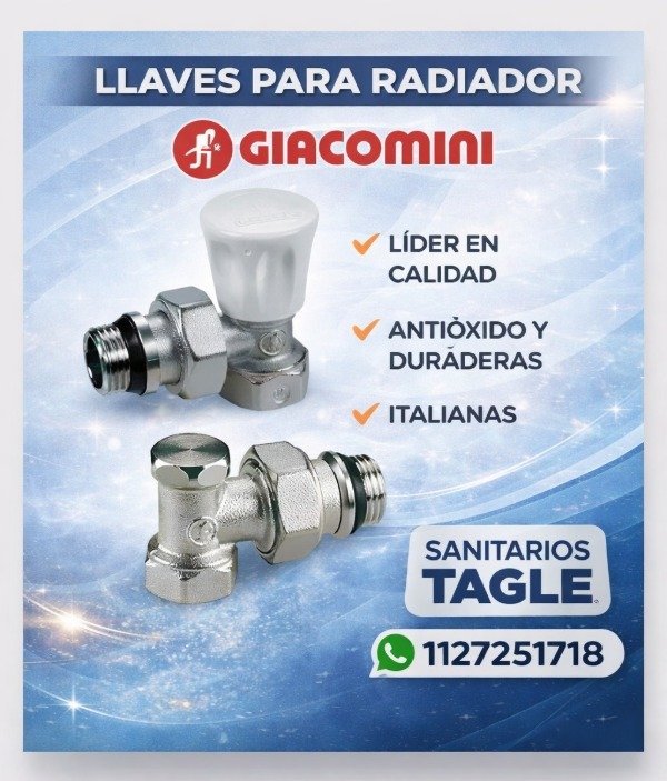 Producto - Válvula y Detentor Escuadra Para Radiador Giacomini