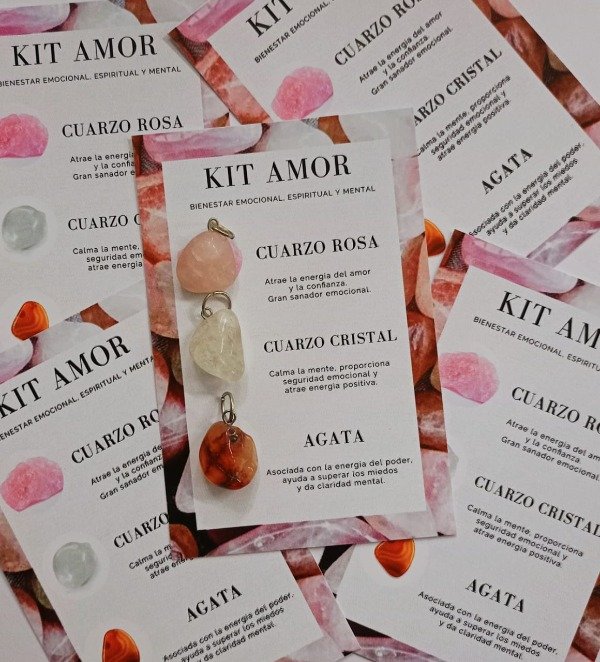 Producto - Kit de dijes de piedras naturales - kit amor