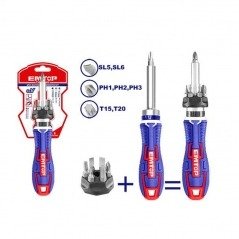 Producto - DESTORNILLADOR C/CRIQUET 8 PZS EMTOP ESDRH0802