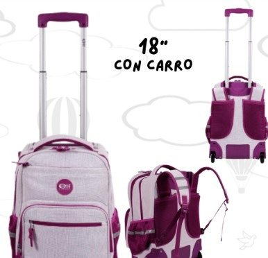 Producto - MOCHILA ELF CON CARRO 18 BRILLO