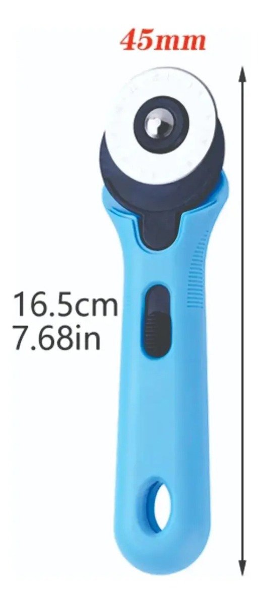 Producto - Cutter Rotativo Azul con Cuchilla de Corte Recto 45mm.