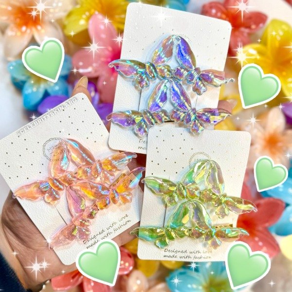Producto - HEBILLAS MARIPOSA HOLO X 3 SETS