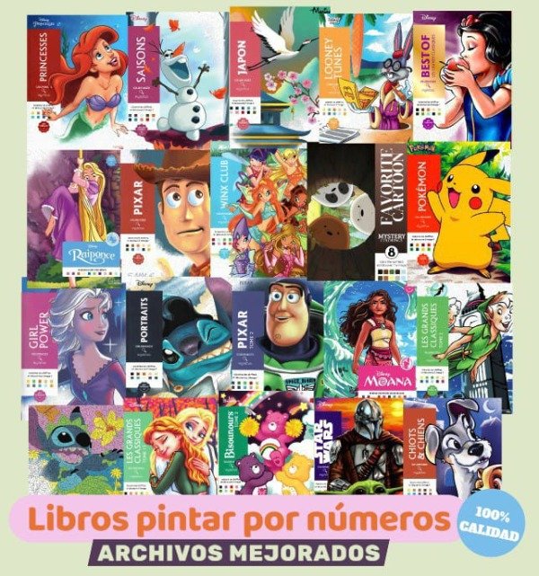 Producto - Pack x173 libros pintar por números disney y mas