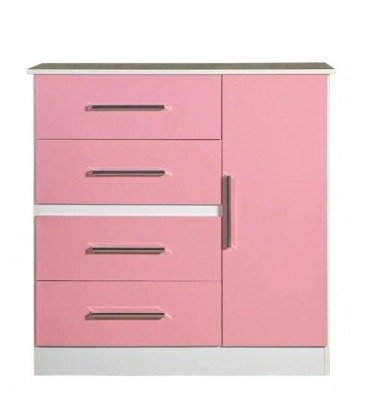 Producto - MESA DE LUZ FORTALEZA 4 CAJONES ROSA