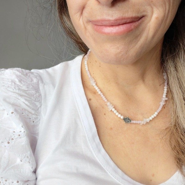 Producto - Collar Lunea Cuarzo rosa