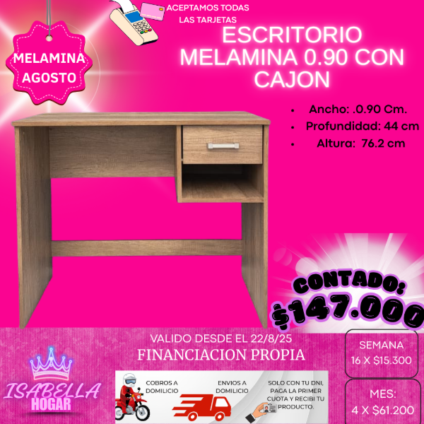 Producto - ESCRITORIO MELAMINA 0.90 CON CAJON