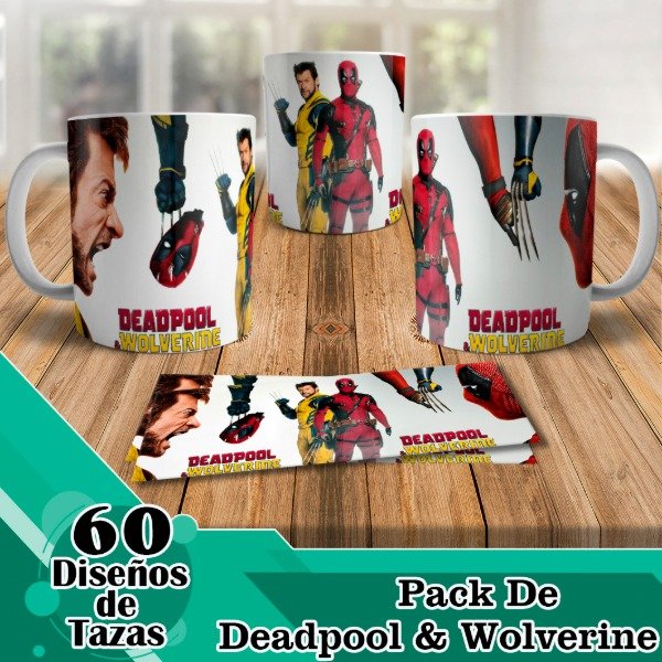 Producto - Diseños Digitales / Plantillas Para Tazas De Deadpool Y Wolverine