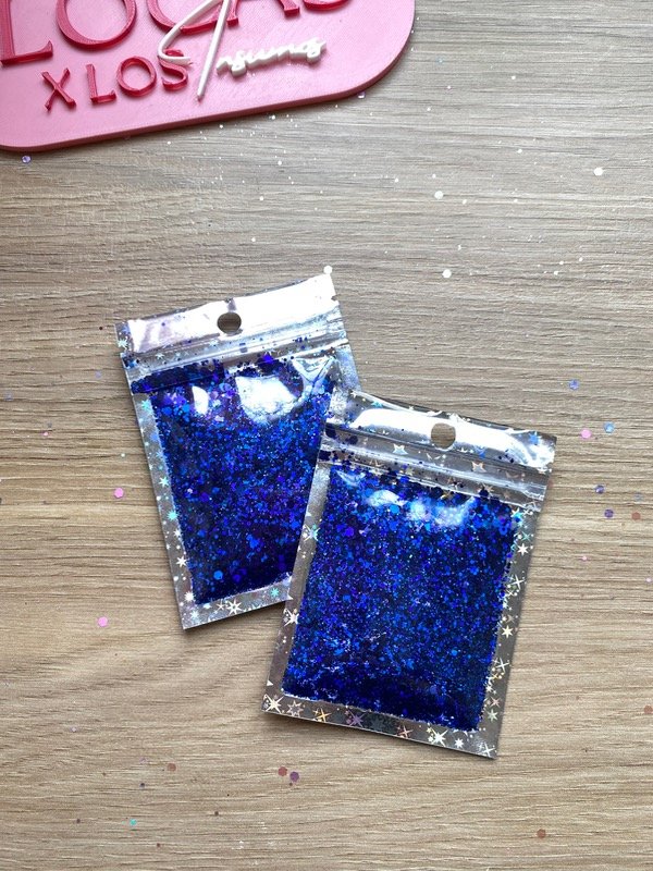 Producto - Glitter chunky azul francia holigráfico