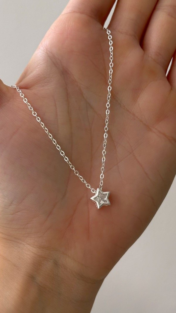 Producto - Conjunto 50cm dije susy estrella 8mm ACERO BLANCO