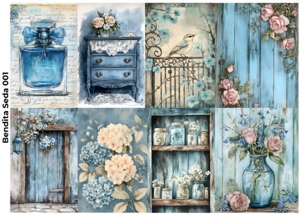Producto - Bendita Seda 001 Shabby Chic azul XL