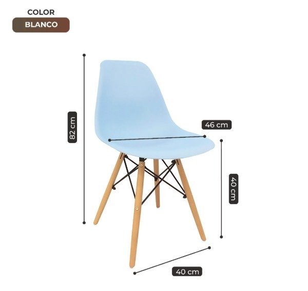 Producto - Silla de comedor "EAMS" Set x4 - Super Reforzadas - OFERTA!! - 7